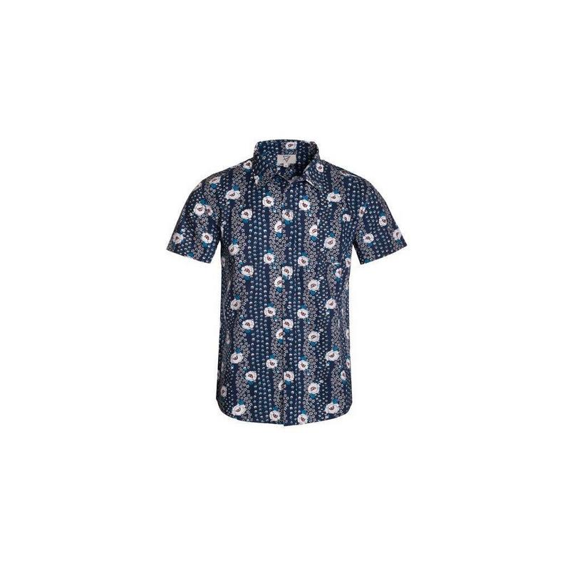Hawks Bay Men's Floral All Over Print Pocket Front Woven Button Up