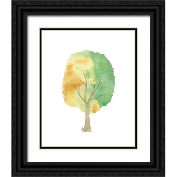 Fay, Mela 26x32 Black Ornate Wood Framed with Double Matting Museum Art Print Titled - Green Tree II