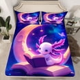 thumbnail image 2 of Feelyou Kawaii Axolotl Animal Full Size Sheets, Dreamy Stars Moon Bed Sheets, Teens Kids Boys Girls Sheet Sets, Microfiber Bedroom Decor, 4 Pieces, 2 of 7