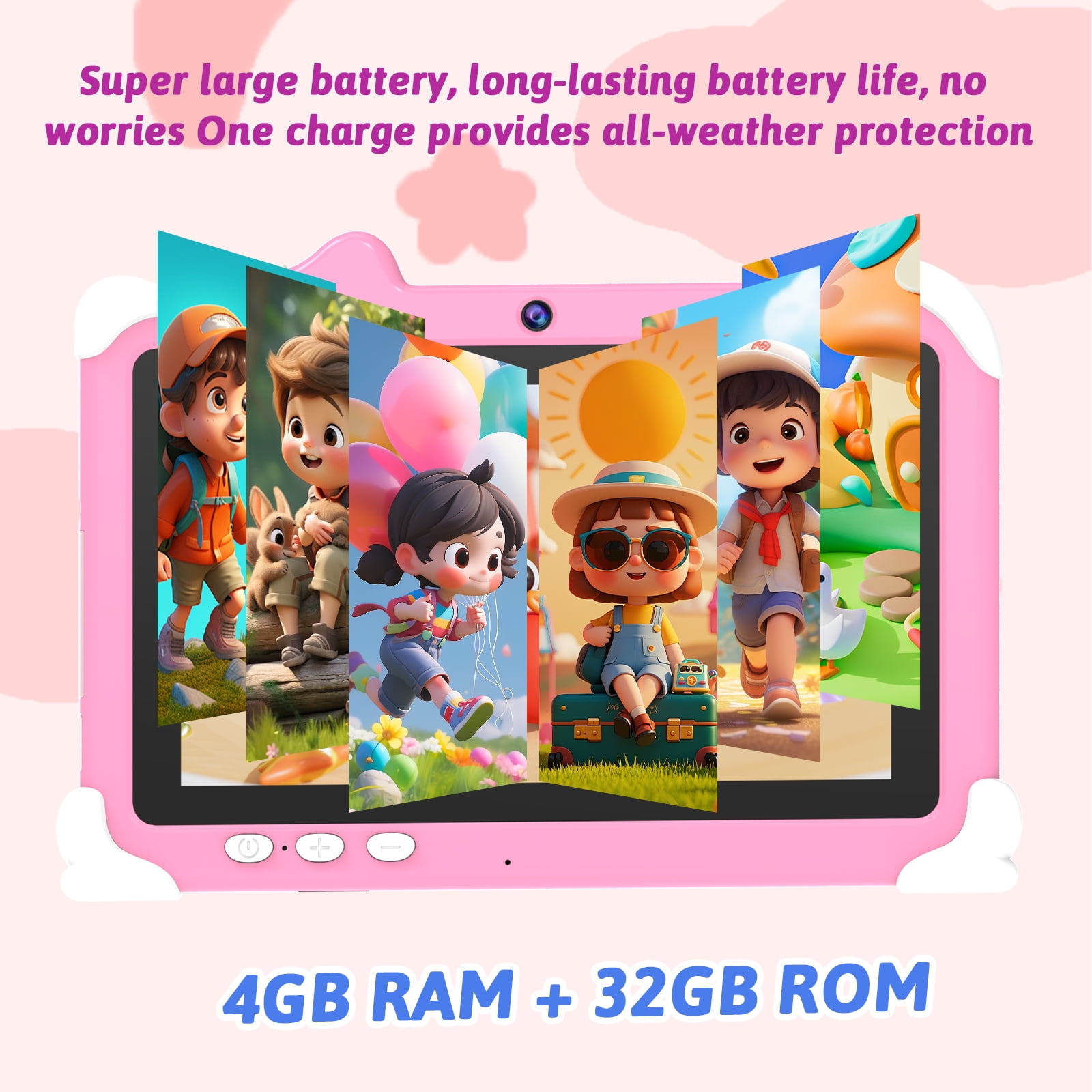 Android 12 Kids Tablet, 7 inch Tablet for Kids, 4GB RAM 32GB ROM Toddler Tablet, 1.5Ghz Quad-core Processor, Safety Eye Protection Screen, Parental Control APP, Tablet with Shockproof Case
