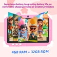 thumbnail image 4 of Android 12 Kids Tablet, 7 inch Tablet for Kids, 4GB RAM 32GB ROM Toddler Tablet, 1.5Ghz Quad-core Processor, Safety Eye Protection Screen, Parental Control APP, Tablet with Shockproof Case, 4 of 6