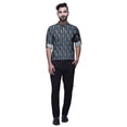 thumbnail image 2 of BESTMAN Chemise Col Mandarin Imprimée Kurta Courte Décontractée Ethnique pour Hommes, 2 of 6