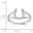 thumbnail image 3 of 925 Sterling Silver Cubic Zirconia Cz Horseshoe Ring Good Luck, 3 of 7