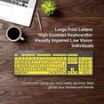thumbnail image 2 of Teclado de computadora con letras grandes, teclado USB con cable de alto contraste con letras impresas de gran tamaño para personas con baja visión y discapacidad visual-yezi, 2 of 4