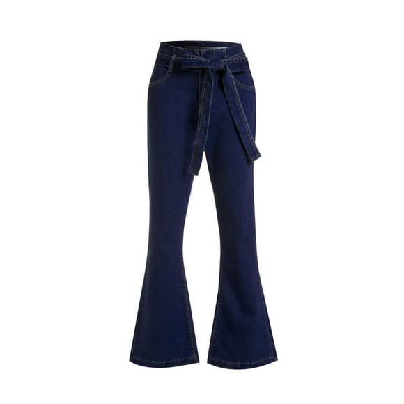 jovati High Waist Jeans for Women Womens Large Size Lacing Jeans High Waist Stretch Slim Sexy Flare Pants Women Jeans High Waist High Waist Pants for Women Womens Jeans Size 14
