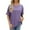 Purple, variant on WREESH Oversized Women's T-Shirts Solid Color Short Sleeve Crew Neck Tops for a Loose Fit Navy