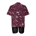 thumbnail image 4 of Penkiiy Women's Oversized Gradient Print V Neck T Shirts Half Sleeve Tops Casual Solid Summer Tees Y2K Tops S Wine, 4 of 4