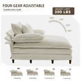 thumbnail image 4 of 109 Inch Oversized Double Chaise Lounge, 4-Position Adjustable Backrest Sofa Bed with Corduroy Fabric and 4 Pillows, 2 Back Cushion, Manual Recliner for Living Room, Beige, 4 of 13