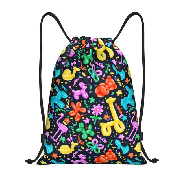 Fotbe Colorful Air Balloons1 Bolsa Mochila con Cordón Estampada, Bolsa de Gimnasio Deportiva, Bolsa Cinch, Bolsa con Cordón para Hombres y Mujeres-Medium