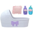 thumbnail image 3 of Magic Nursery: 8" Baby Doll & Bassinet Gift Set - Sun, Pink, White - Bed & Pillow, Hard Body, 2 Care Bottle Toy Accessories, Kids & Toddlers Age 2+, 3 of 6
