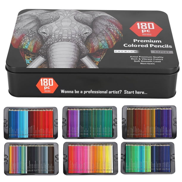 Juego De 180 Lápices De Colores En 30 Tonos, Con Sacapuntas Incluido – Ideal Para Niños Y Adultos