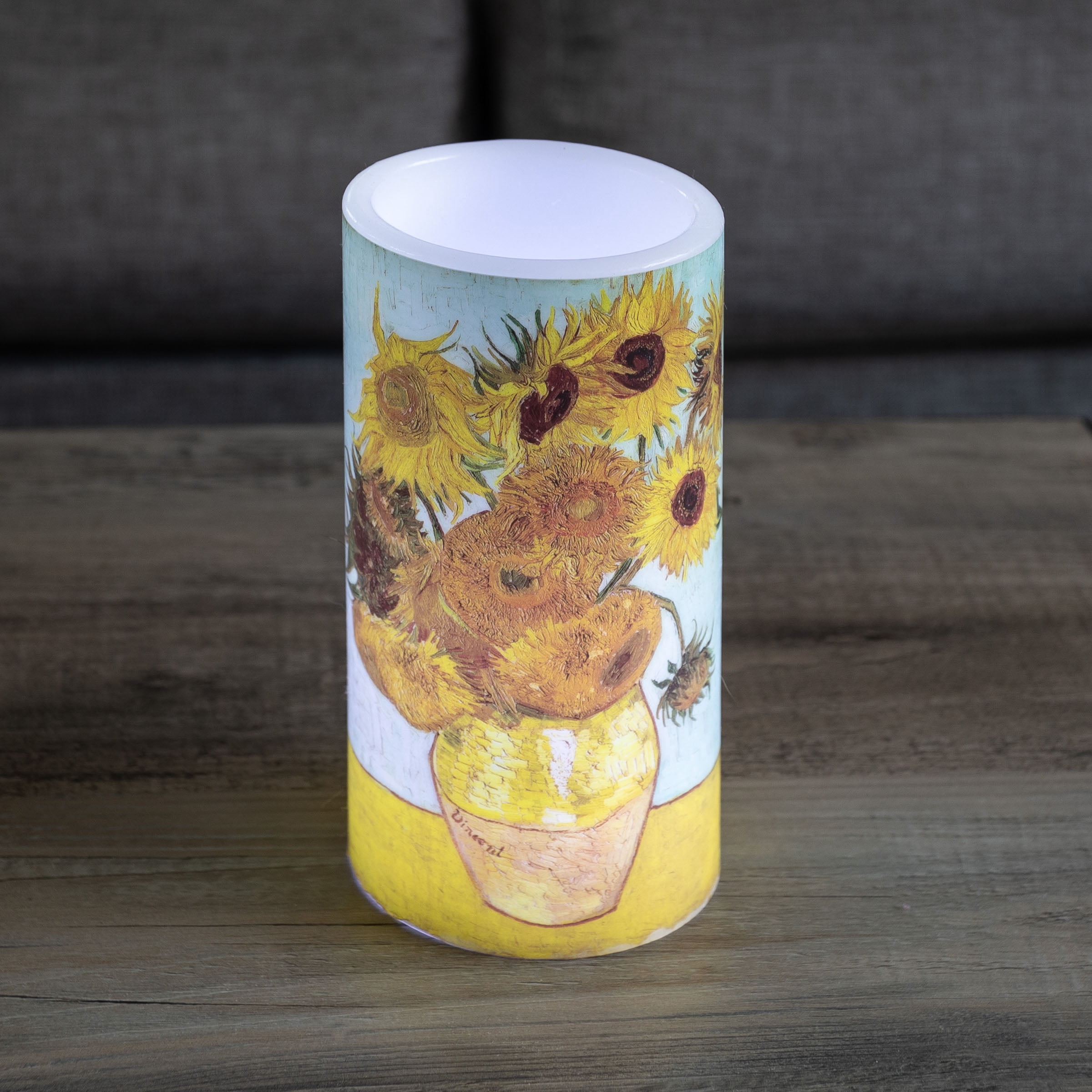 Lavish Home 2-Pack of Van Gogh Sunflowers Flameless Candles with Remote