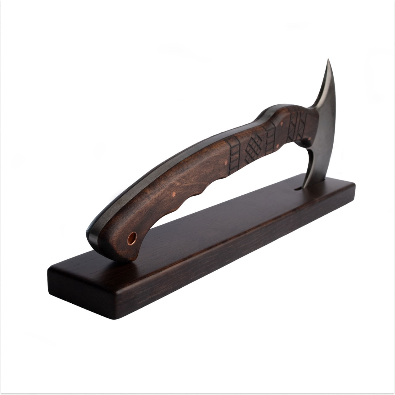 Wooden Display 14.96'' for Hatchet, Handmade Axe Display Oak Wood