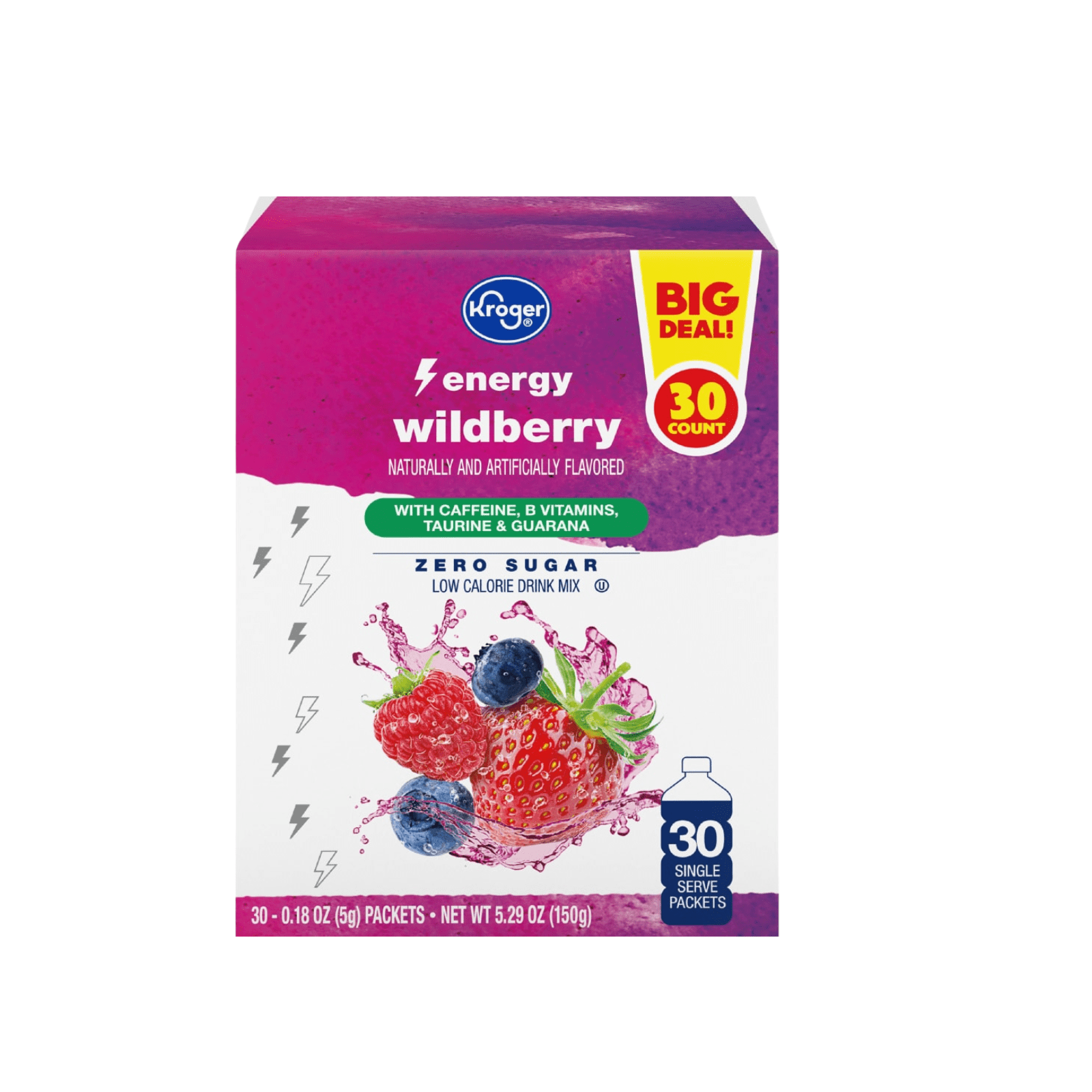 KG Energy Zero Sugar Wildberry Drink Mix  BIG DEAL 5.29 oz , 2 Boxes of 30 Individual Packets + Bonus