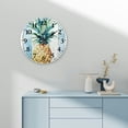 thumbnail image 4 of Pratyus Wooden Wall Clock Pineapple Print Silent Mechanical Movement Decor for Living Rooms Kitchens Dorms Gifts 10 Inches 10x10in, 4 of 8