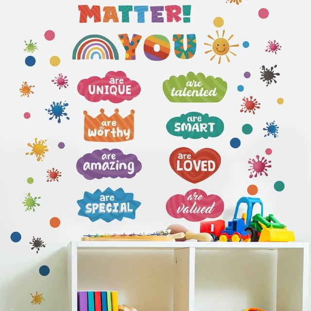 Adhesivos de pared con frase inspiradora «You Matter», 30 x 90 cm, PVC