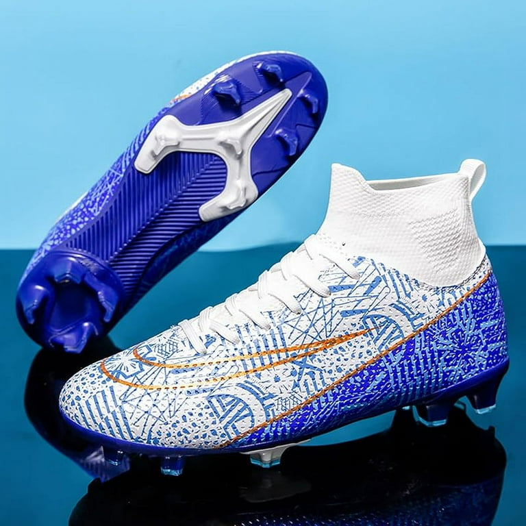 Men s Soccer Shoes Football Cleats High Tops Lace Up Non Slip Spikes Outdoor AG FG Baseball Lacrosse Rugby Combat Boots Walmart