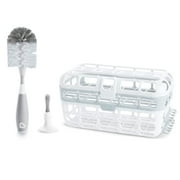Munchkin® Baby Bottle & Small Parts Cleaning Set, Includes High Capacity Dishwasher Basket & Bristle™ Bottle Brush, Gray