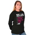 thumbnail image 5 of What Look In Guys Pug Owner Dog Lady Women's Long Sleeve T Shirt Brisco Brands S, 5 of 6