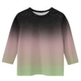 thumbnail image 4 of 3/4 Sleeve Tops for Girls Boys Size 3-12 Crewneck T-Shirts 2025 Toddlers Kids Trendy Gradient Printed Pullover Basic Going-Out Blouses Top, 4 of 5