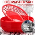 thumbnail image 3 of NOGIS Fast Food Baskets, 8.9 x 5.6 x 1.5 Inch, Set of 12, Red - Oval Plastic Food Serving Baskets for Restaurant, Home Kitchen, Office, Party, Picnic (Red), 3 of 7