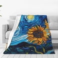 thumbnail image 1 of Balery Starry Night Sunflower Field Manta de Felpa Suave y Acogedora – Cobija de Franela Aterciopelada para Cama, Lavable y Cálida para Sofá, Mascotas, Transpirable-50"x40", 1 of 7
