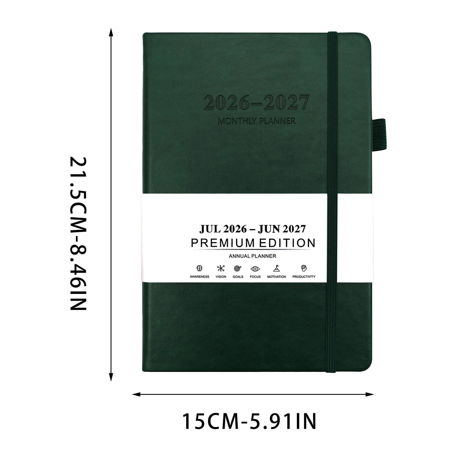 Tuvgenk Green Subject Notebook A5 Journal No Bleed Solid Travel Diary