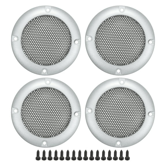 Unique Bargains 4 Pcs 2" Car Speaker Grills Cover Mesh Round 2" Audio Subwoofer Guard with Screws Iron Silver Tone