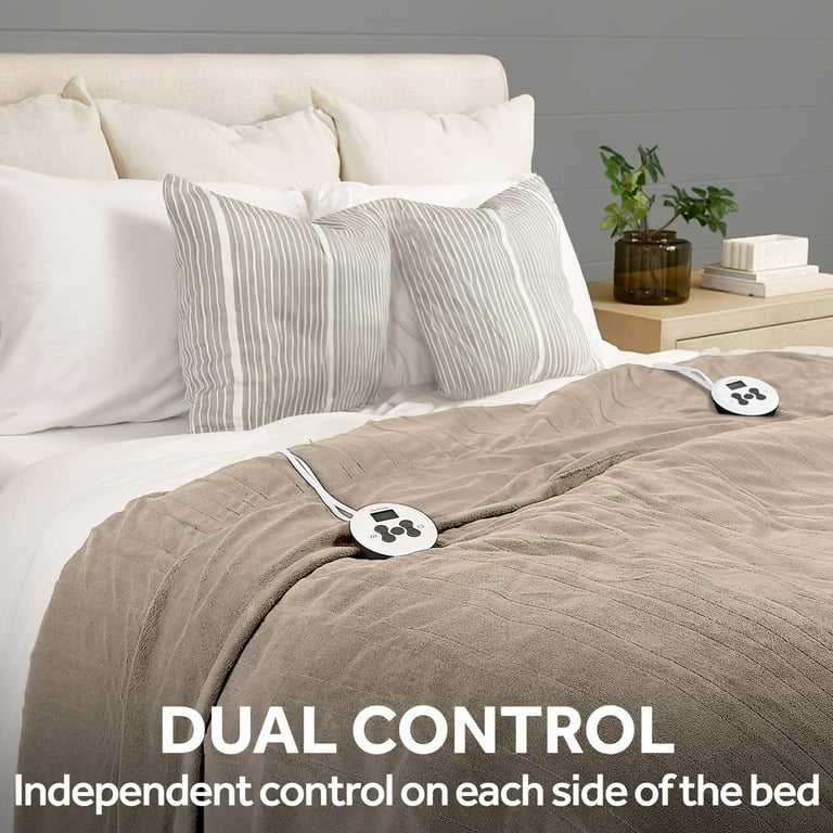 amazon sunbeam plush heated blanket