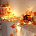 thumbnail image 2 of LED Pumpkin Maple Leaf String Light Plants Garland Fence Party Stair Railing Decoration for Thanksgiving Halloween, 2 of 7