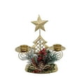 thumbnail image 2 of PRETXORVE Christmas Decor, Christmas Tree Decorations, Christmas Golden Wrought Iron Double Candlestick Window Sill Table Decoration Christmas Festival Decoration, 2 of 6