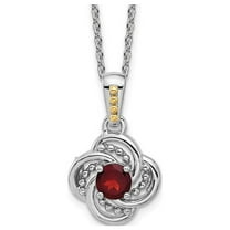 2/3 Carat (Ctw) Garnet Pendant Necklace in Sterling Silver with Chain for Women