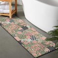 thumbnail image 2 of Pioneer Flower Floral Print Pattern Bathroom Rugs Mat, Non Slip Microfiber Bathroom Rug with Rubber Backing, Soft Mats for Bathroom Floor Tub Shower, 17"x47", 2 of 4
