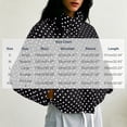thumbnail image 3 of Xinoom Women Polka Dot Cropped Windbreaker Jacket, Stand Collar Long Sleeve Oversized Coat with Side Pockets, Lightweight Drawstring Hem Casual Street Outerwear Black,L, 3 of 8