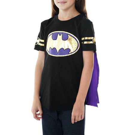 DC Comics DC Superhero Batgirl Halloween Costume T-Shirt with Cape (Big