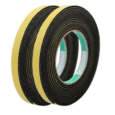 2Pcs 12mm Width 3mm Thick Single Sided Sealing Shockproof Sponge Tape 4m Length