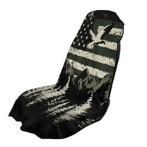 Garronmavis American Flag Eagle Car Seat Towel Cover Soft Quick-Dry Fabric Elastic Edge Pockets Secure Fit Includes Travel Pouch Swim Yoga Outdoor Adventure Ready