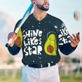 thumbnail image 4 of Fotbe Avocado in Space1 Baseball Jersey Shirt for Men and Women, Casual Short Sleeves Button Down T-Shirt-X-Large, 4 of 9