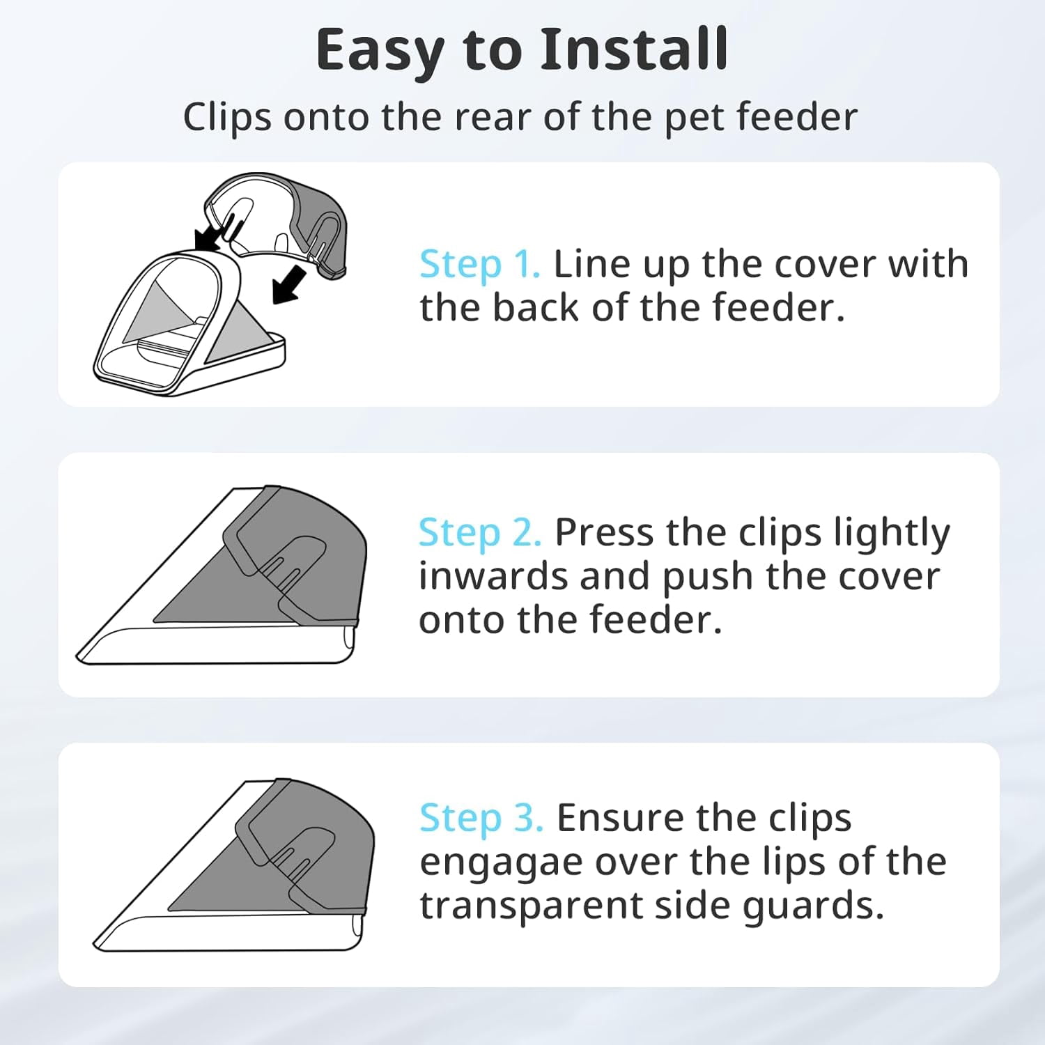 Front Cover for Automatic Microchip Cat Pet Feeder - Prevents Persistent Pet from Getting Food from The Front of The Feeder