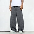 thumbnail image 5 of Baggy Sweatpants Men Trendy Casual Wide Leg Sweat Pants Lightweight Comfy Regular Fit Pure Color Pants with Pockets Gray 2XL, 5 of 6