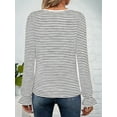 thumbnail image 3 of Women'S Puff Long Sleeve Square Neck Shirts Fall Causal Trendy Tunic Tops White L, 3 of 5