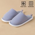 thumbnail image 2 of AUXDIQ Women Men Comfortable Fleece Winter Slippers Warm Slip-on House Shoes Indoor Outdoor, Grey, 9/10 US, 2 of 5