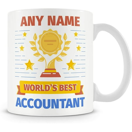 

Accountant Mug - Worlds Best Award Personalised Cup Gift - Customise with Name