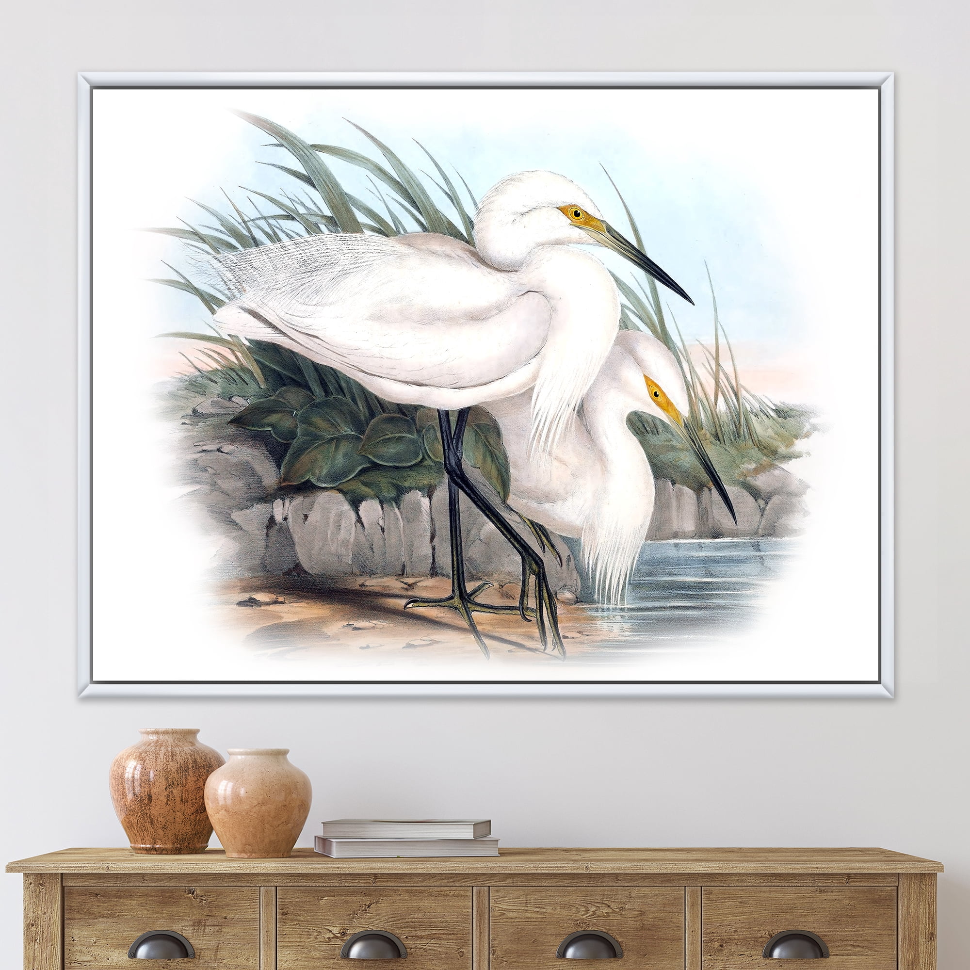Designart 'Ancient Bird Life I' Traditional Framed Canvas Wall Art Print