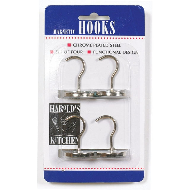 Ganchos magnéticos Harold Import Silver Steel, 4 unidades