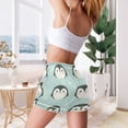 thumbnail image 7 of Women's Satin Pajama Shorts Cute Penguin Seamless with Pockets, Elastic Waist Sleep Lounge Shorts, 7 of 7