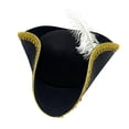 thumbnail image 2 of Sombrero pirata para adultos, regalo para adultos, espectáculo escénico, carnaval, novedad desgastada. Negro, 2 of 8