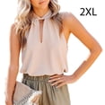 thumbnail image 4 of Blusa Minnieouse Sin mangas para mujer Cuello anudado Blanco S Albaricoque XXL, 4 of 5