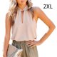 thumbnail image 4 of Blusa Minnieouse Sin mangas para mujer Cuello anudado Blanco S Albaricoque XXL, 4 of 5