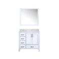 thumbnail image 3 of Lexora Home Jacques 36" Carrara Marble Top Single Vanity in White, 3 of 9